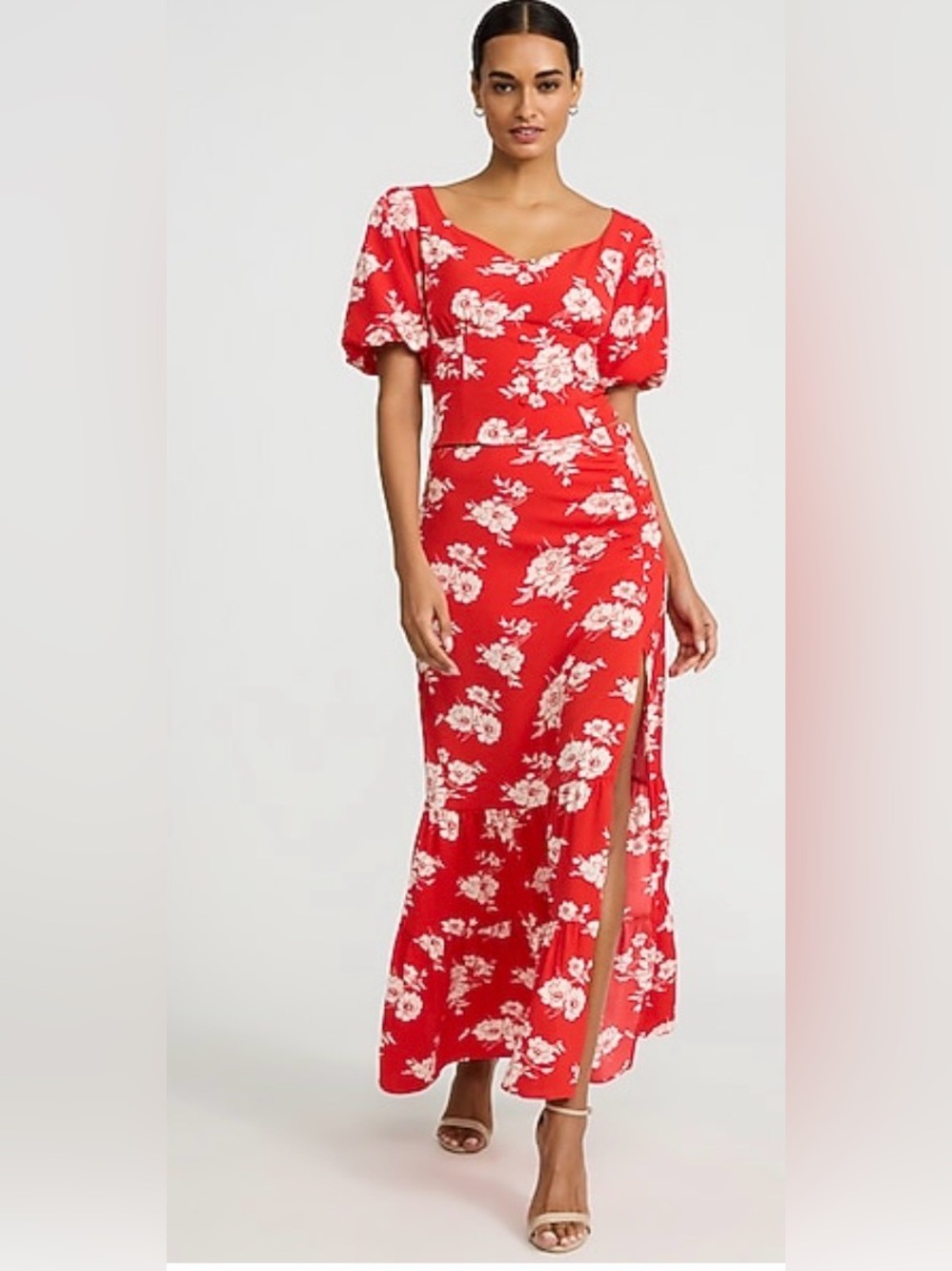 Express Red Floral Matching Set | Medium Top + Small Skirt